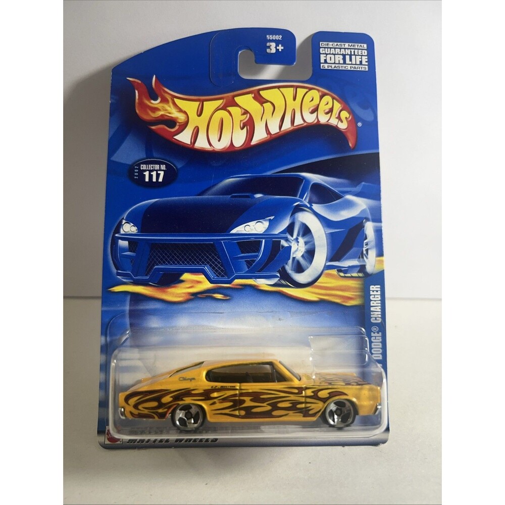 Rare HOT WHEELS 2002 MAINLINE SERIES 67 DODGE CHARGER #117 Yellow Flame